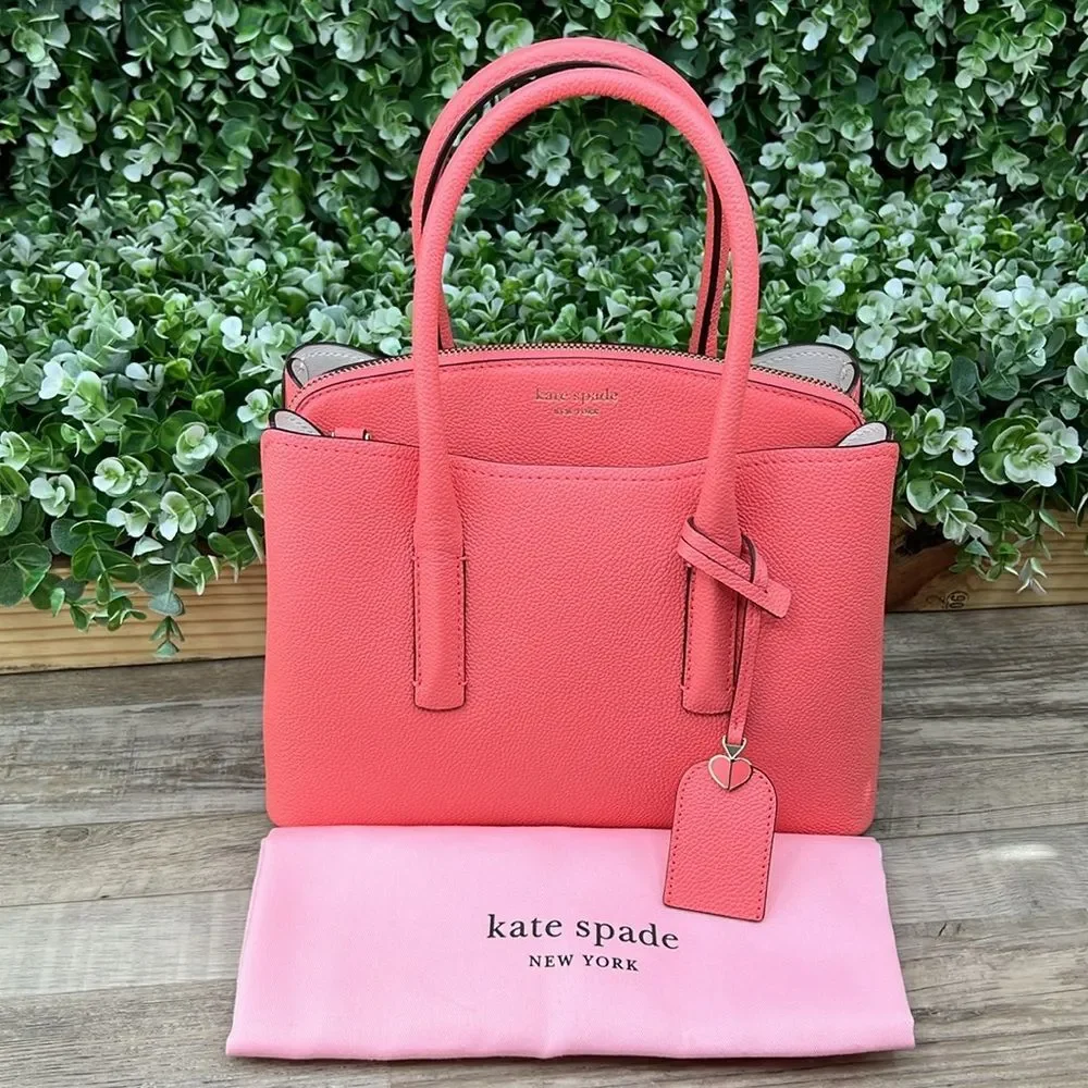 Kate Spade Margaux Pebbled Leather Medium Satchel LYCHEE
